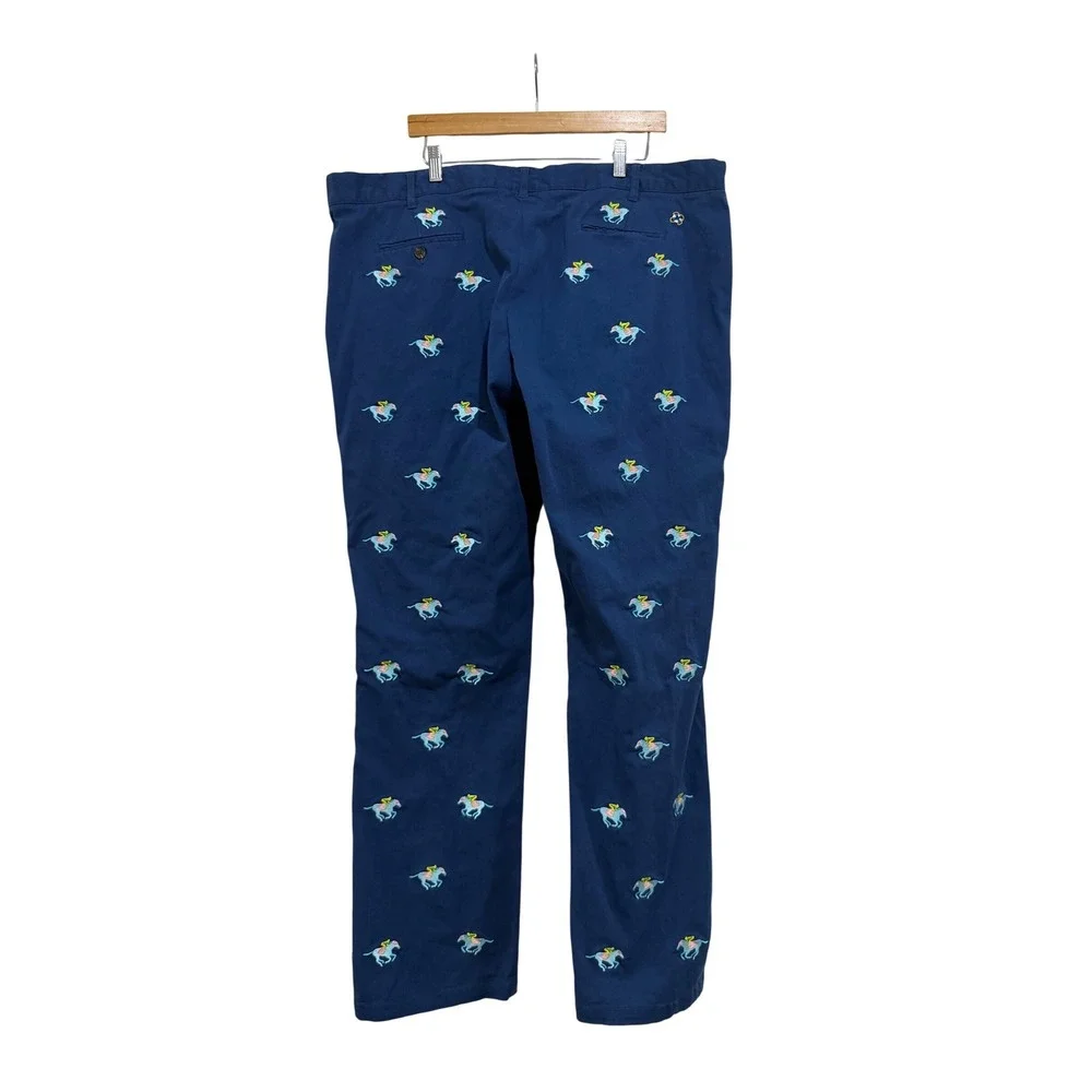 Castaway Nantucket Island Mens 42x34 Navy Blue Embroidered Horse Jockey Pants